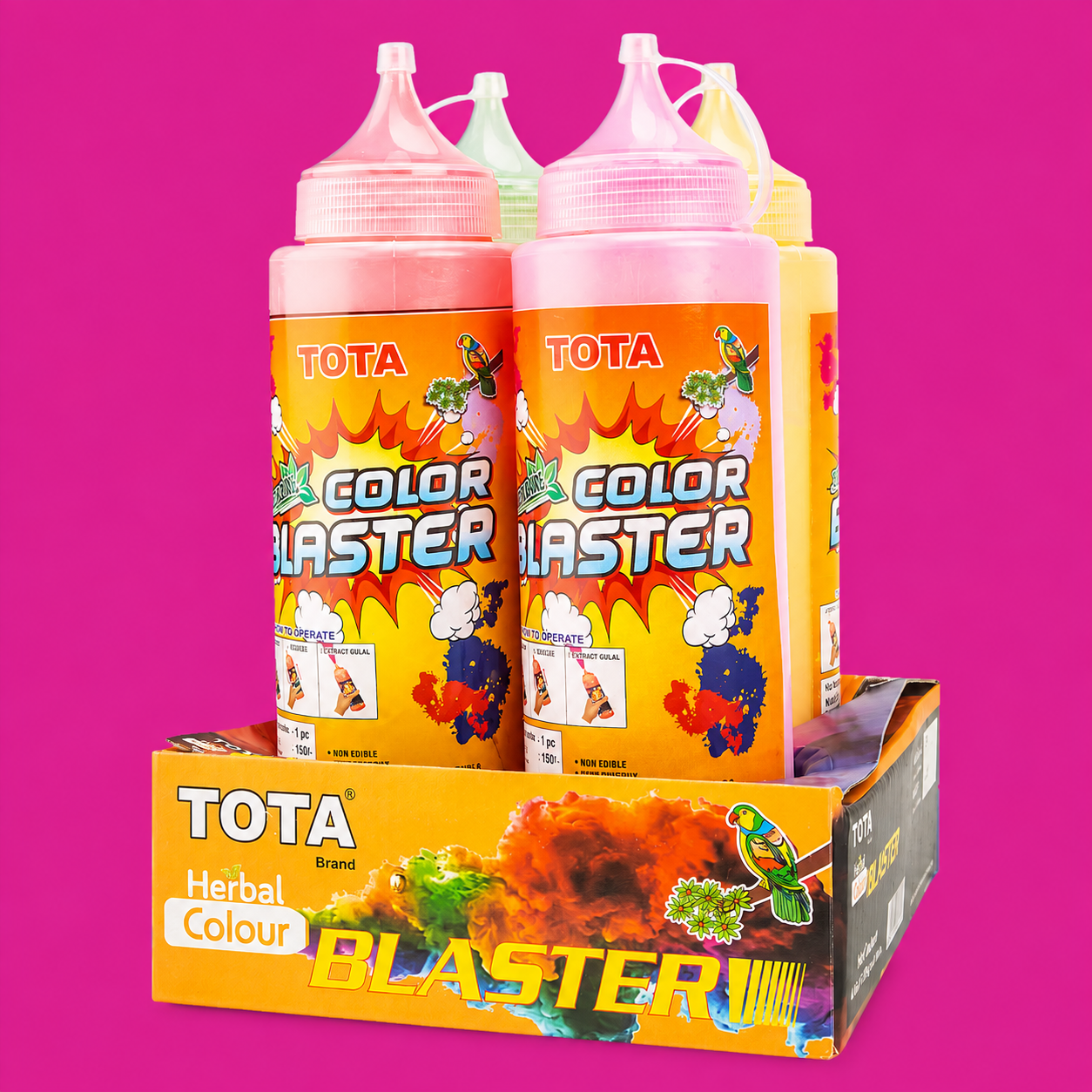 TOTA Blaster Holi Gift Pack | 100% Natural Holi Colours | 350g × 4 Pack