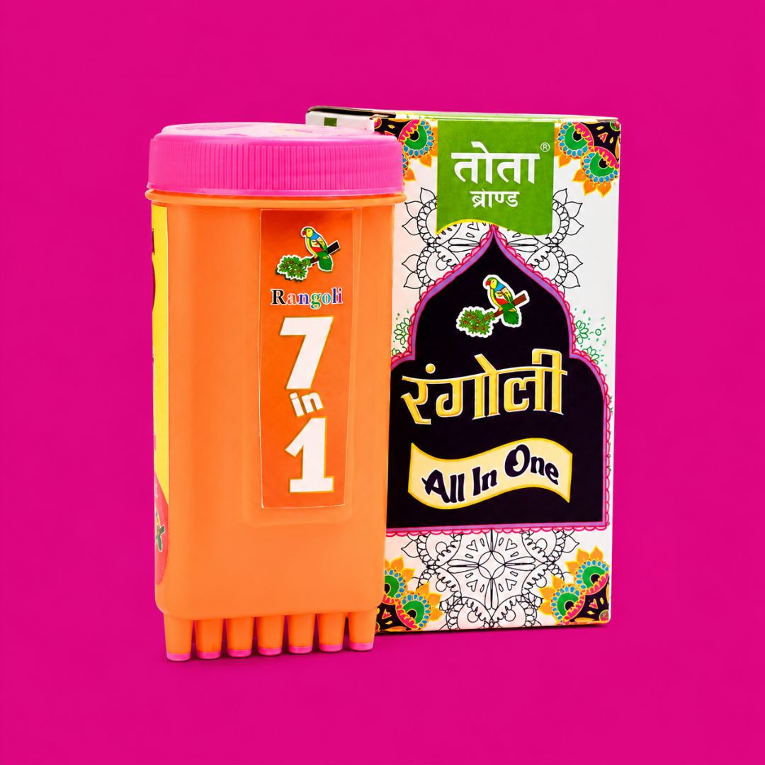 TOTA Rangoli Making Tool for Easy Colour Powder Spreading | Decorative Rangoli Design Tool for Festivals Diwali & Home Decoration (Pack of 1)