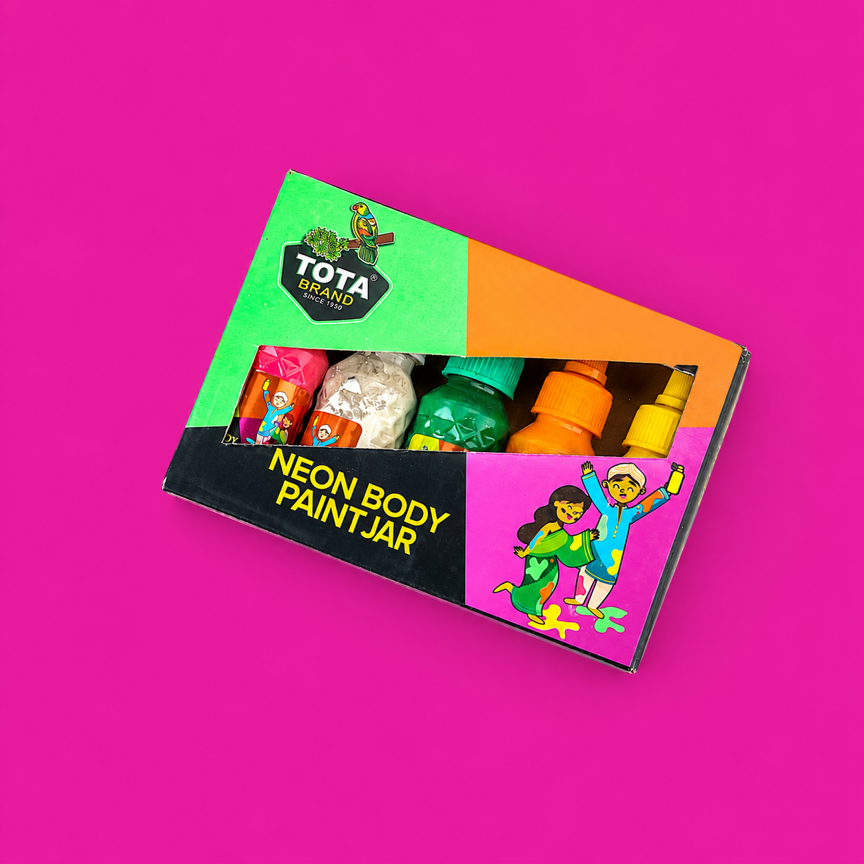 TOTA Neon Face & Body Paint Jar | Non-Toxic Colour for Holi, Parties & Creative Face Art