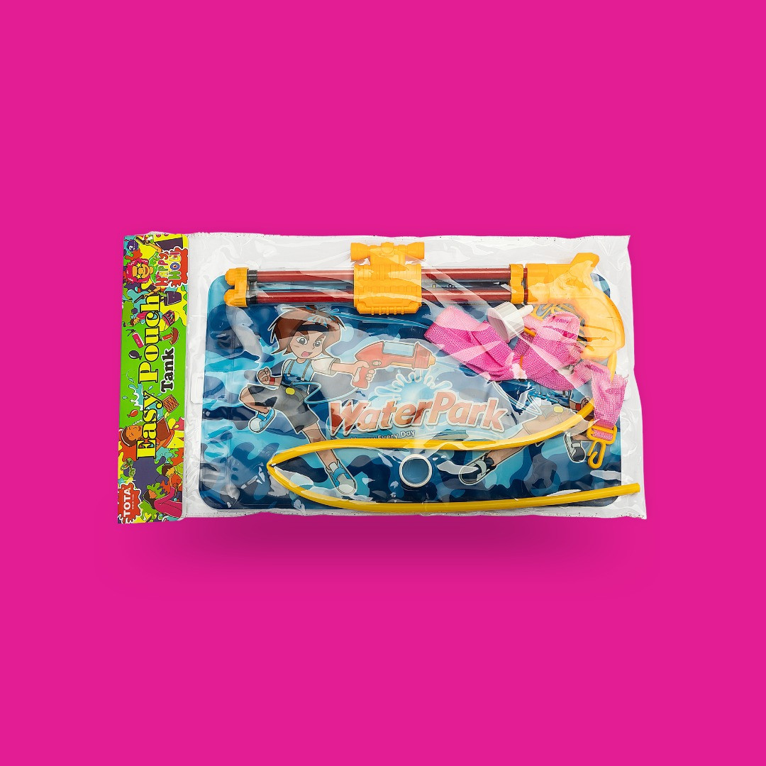 TOTA Pouch Water Tank Pichkari – Blue | Hand Shooter Water Gun for Kids | Pack of 1