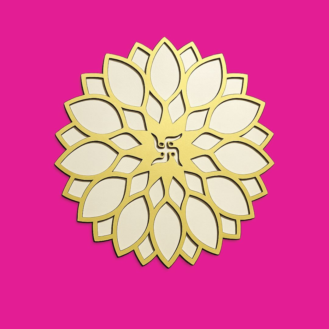 TOTA Rangoli Stencils – 6x6 inch Set of 4 MDF Rangoli Colour Stencils | Reusable 3D Rangoli Mats