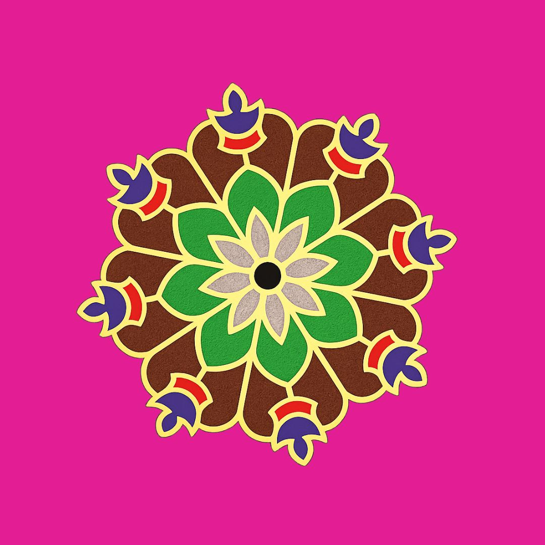 TOTA Floating Rangoli Stencils – 4x4 inch Set of 6 Waterproof Rangoli Colour Stencils | 3D Rangoli Mat
