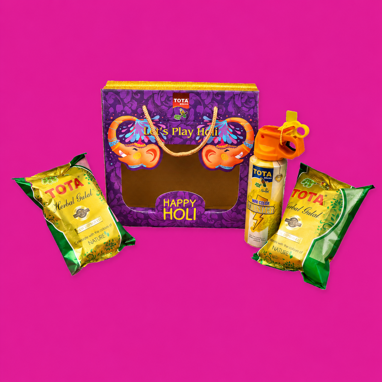 TOTA Let’s Play Holi Gift Pack | Natural & Herbal Gulal with Mini Thunder