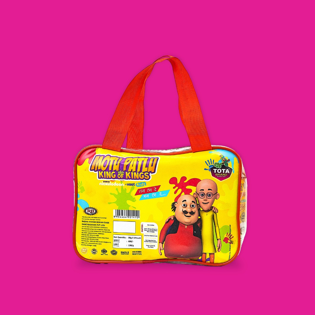 TOTA Motu Patlu Herbal Gulal | Kids-Friendly Organic Holi Colours