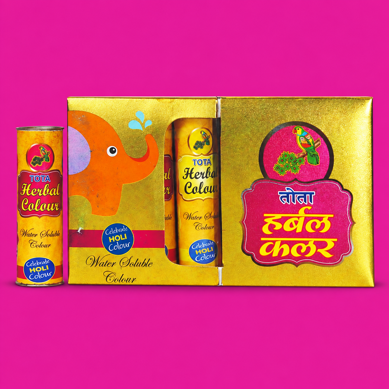 TOTA Rooh Rang VIP Herbal Holi Colour – Yellow | 20g × 6 Packs | Natural & Non-Toxic Gulal