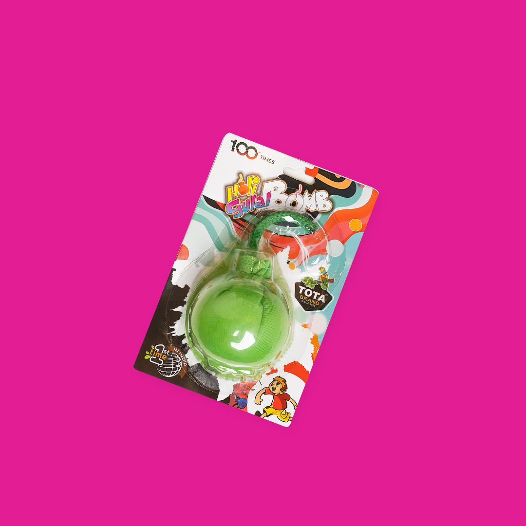 TOTA Herbal Gulal Balls | 6 Vibrant Holi Colours | Reusable Gulal Bombs – Pack of 12