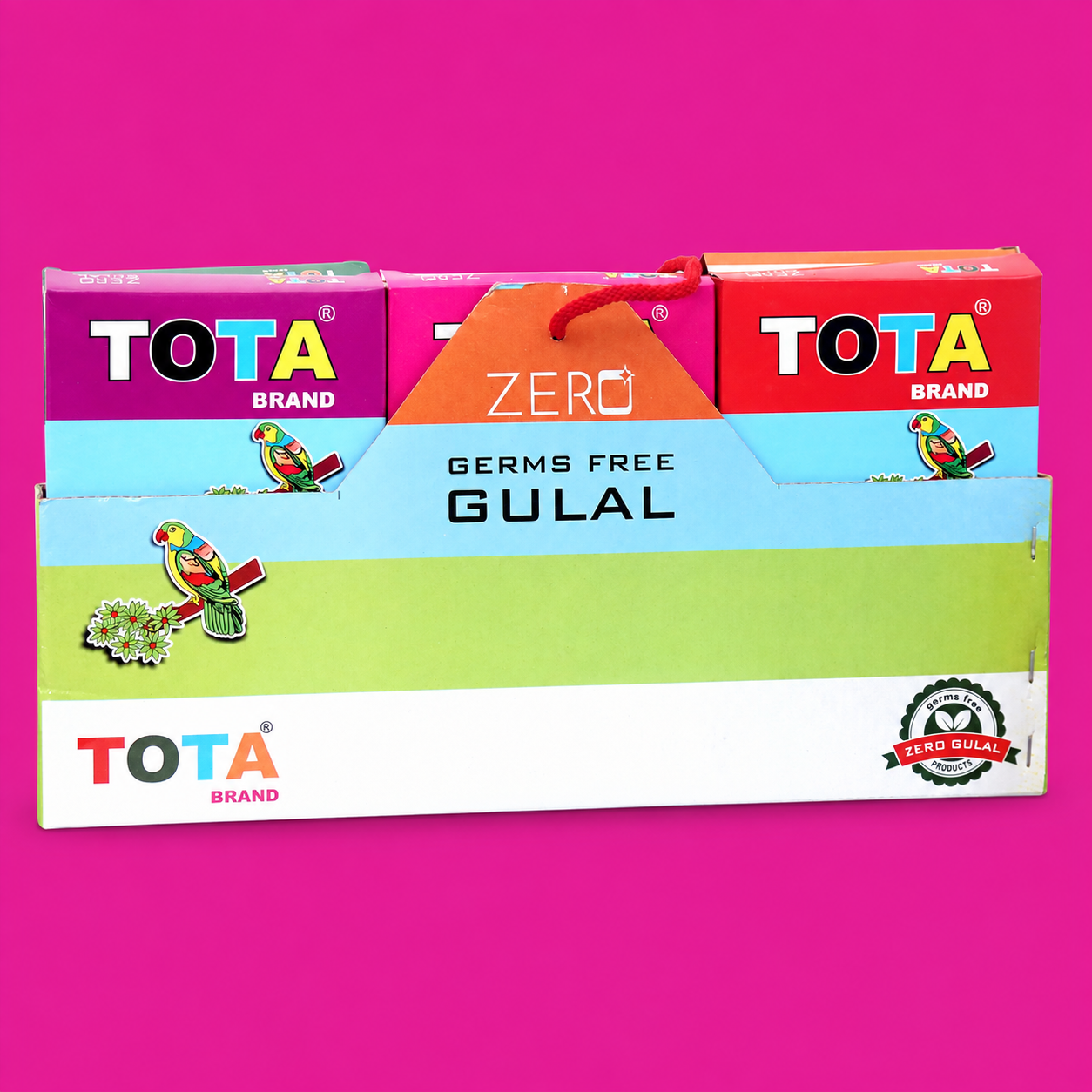 TOTA Zero Herbal Gulal Gift Box – 400g | Lab-Tested, Germ-Free & Non-Toxic Holi Colours | 6 Colours