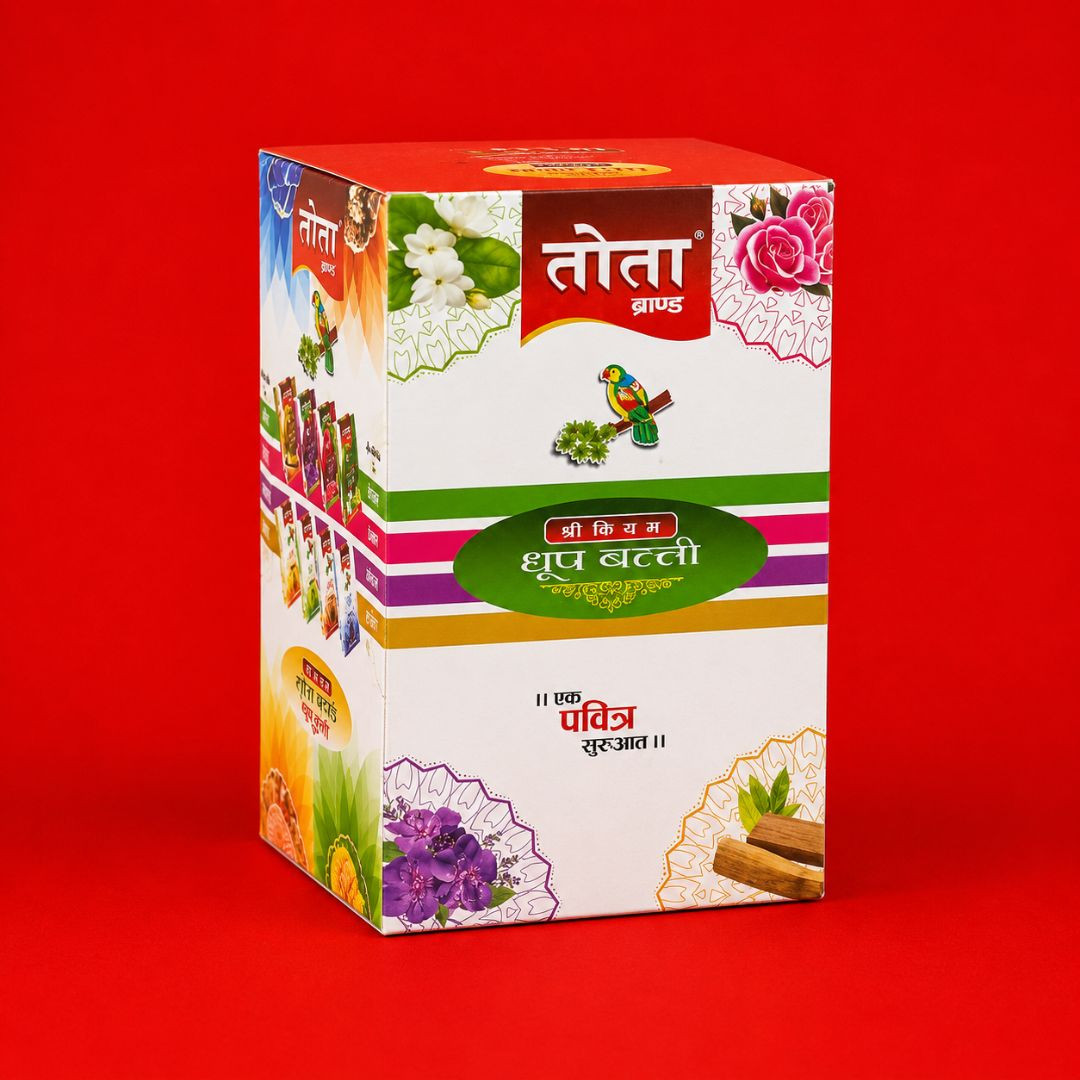 TOTA Premium Dhoop Batti – 8 Fragrance Combo Pack of 24
