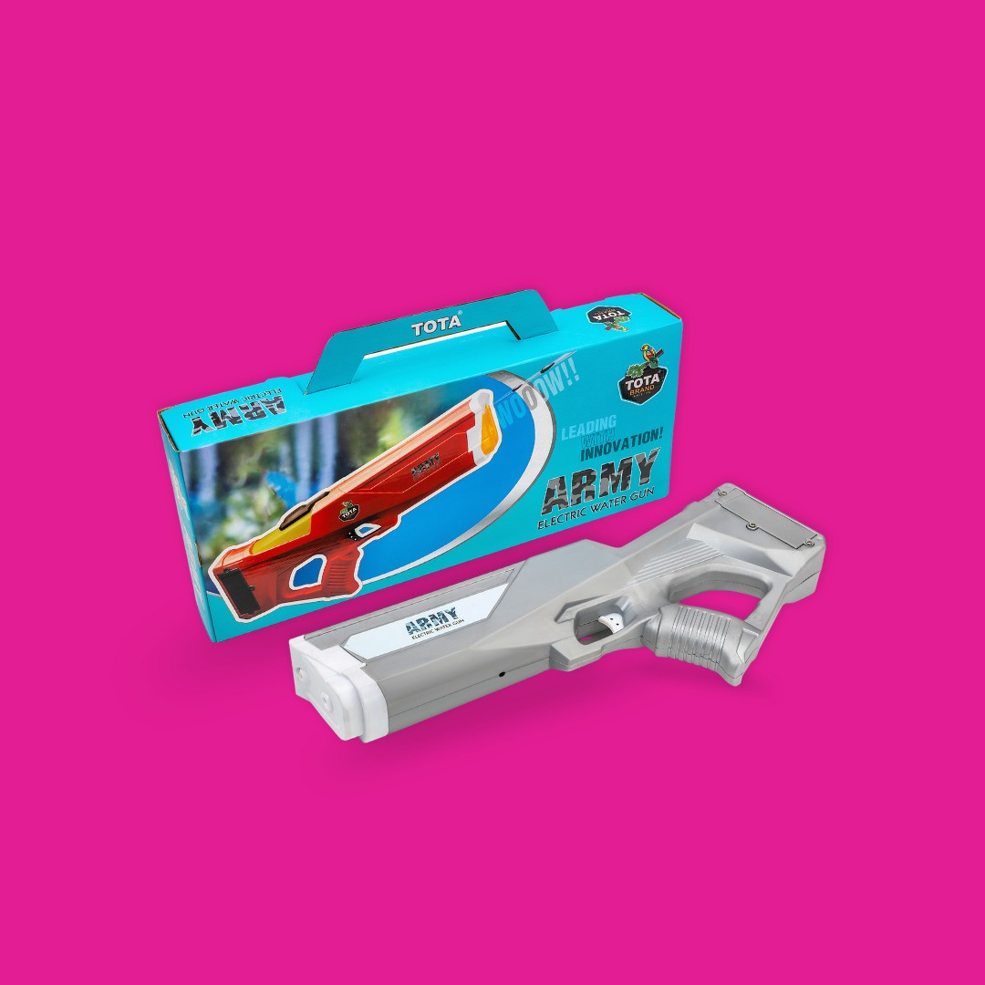 TOTA Army Gun Electric Water Gun | USB Rechargeable High-Pressure Holi Pichkari | 10m+ Range