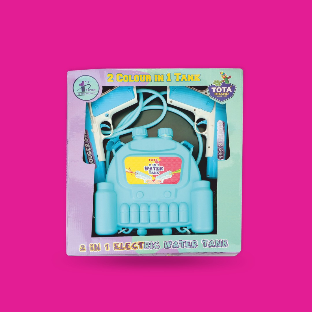 TOTA Dual Mouser Tank 2-in-1 | Electric Water Gun for Holi & Outdoor Fun