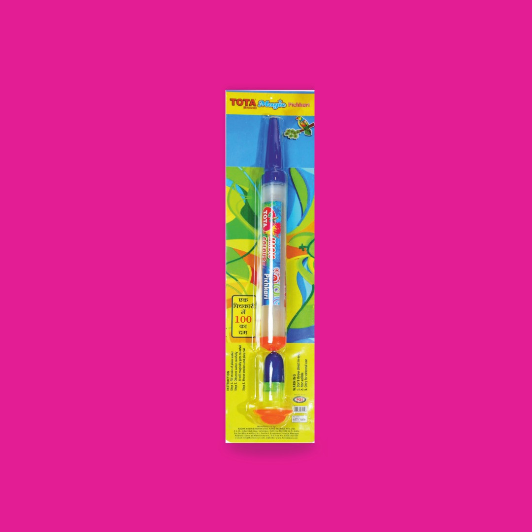 TOTA Magic Pichkari – Fill Plain Water & Spray Colourful Water | Holi Water Gun