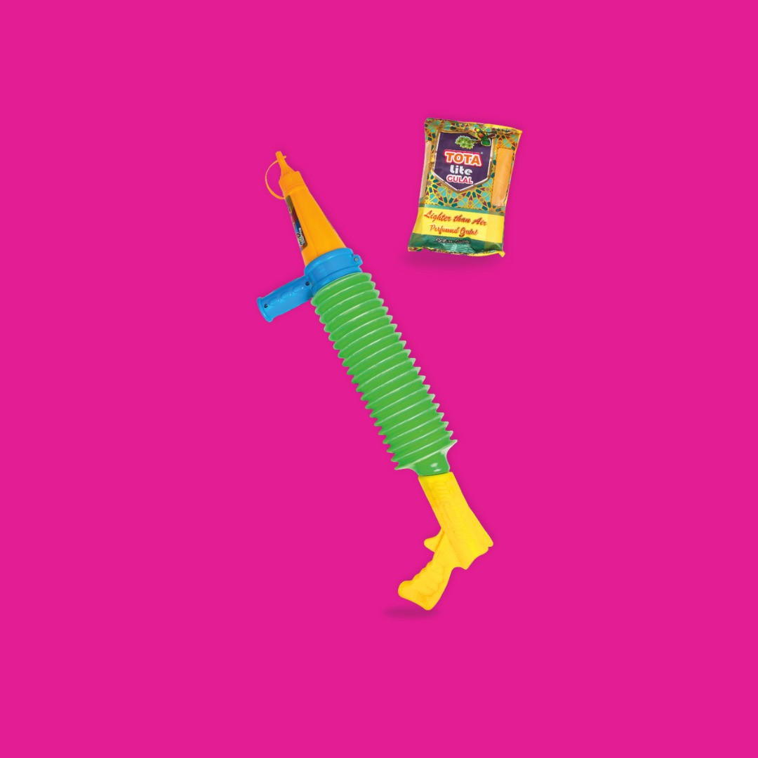 TOTA Natural & Herbal AK-47 Gulal Gun with Stand – 56cm | Holi Colour Gun with 2 Gulal Packs