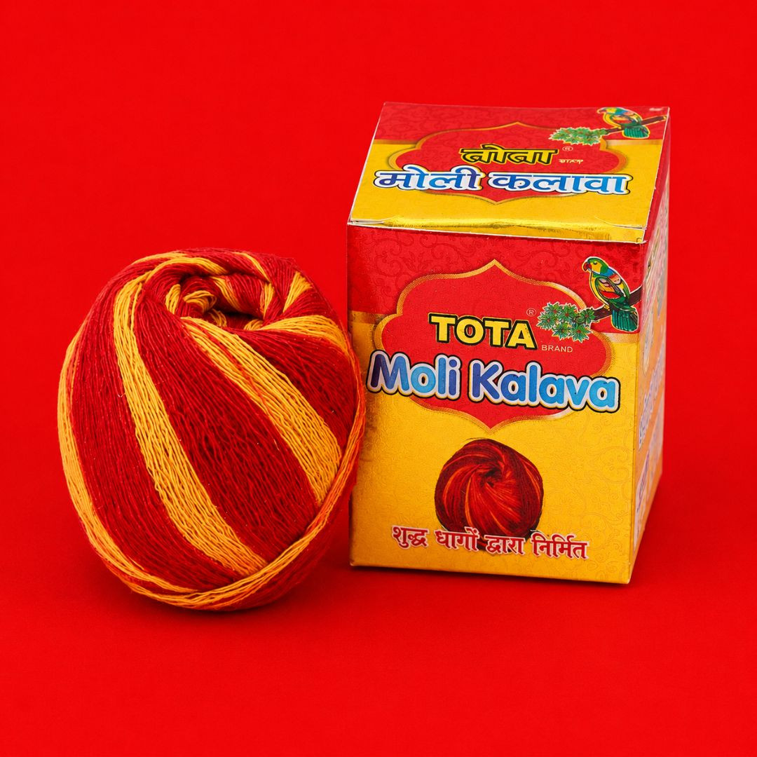 TOTA Moli Dhaga (Kalawa) – 100% Cotton Sacred Thread for Pooja & Rituals