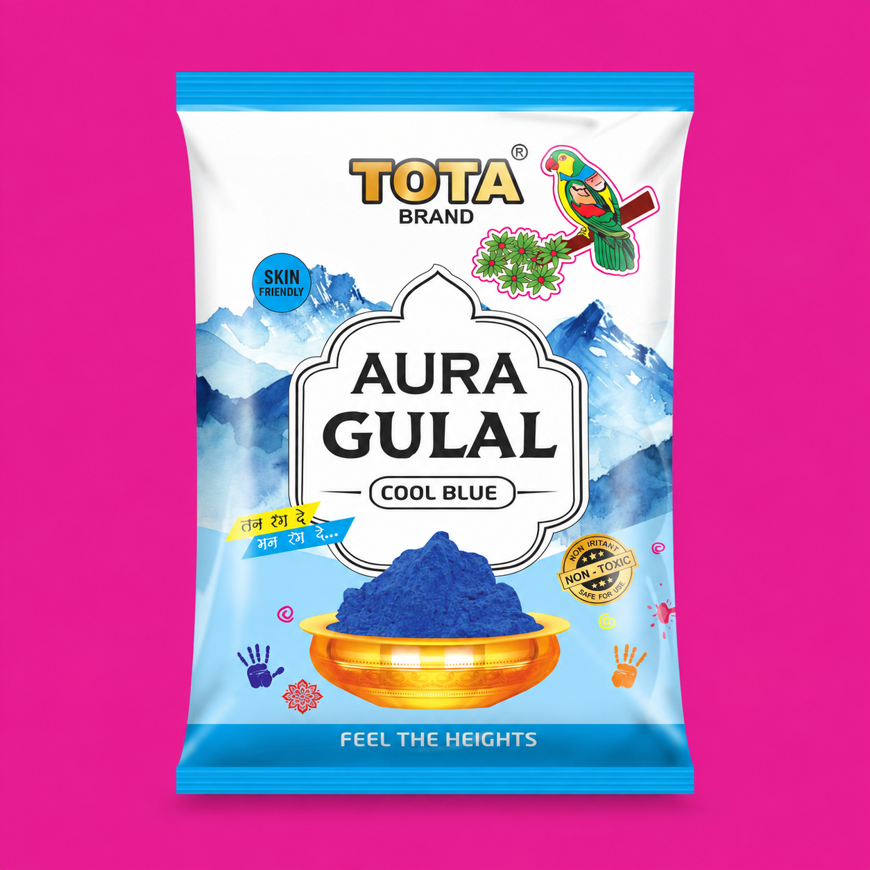 TOTA Aura Gulal | Natural & Herbal Organic Holi Colour Powder | Soft, Non-Toxic & Eco-Friendly Gulal