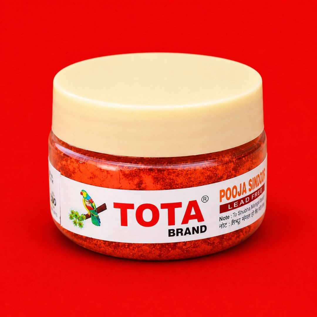 TOTA Orange Sindoor for Pooja – 100% Lead-Free Puja Sindur (Pack of 4 x 100g)