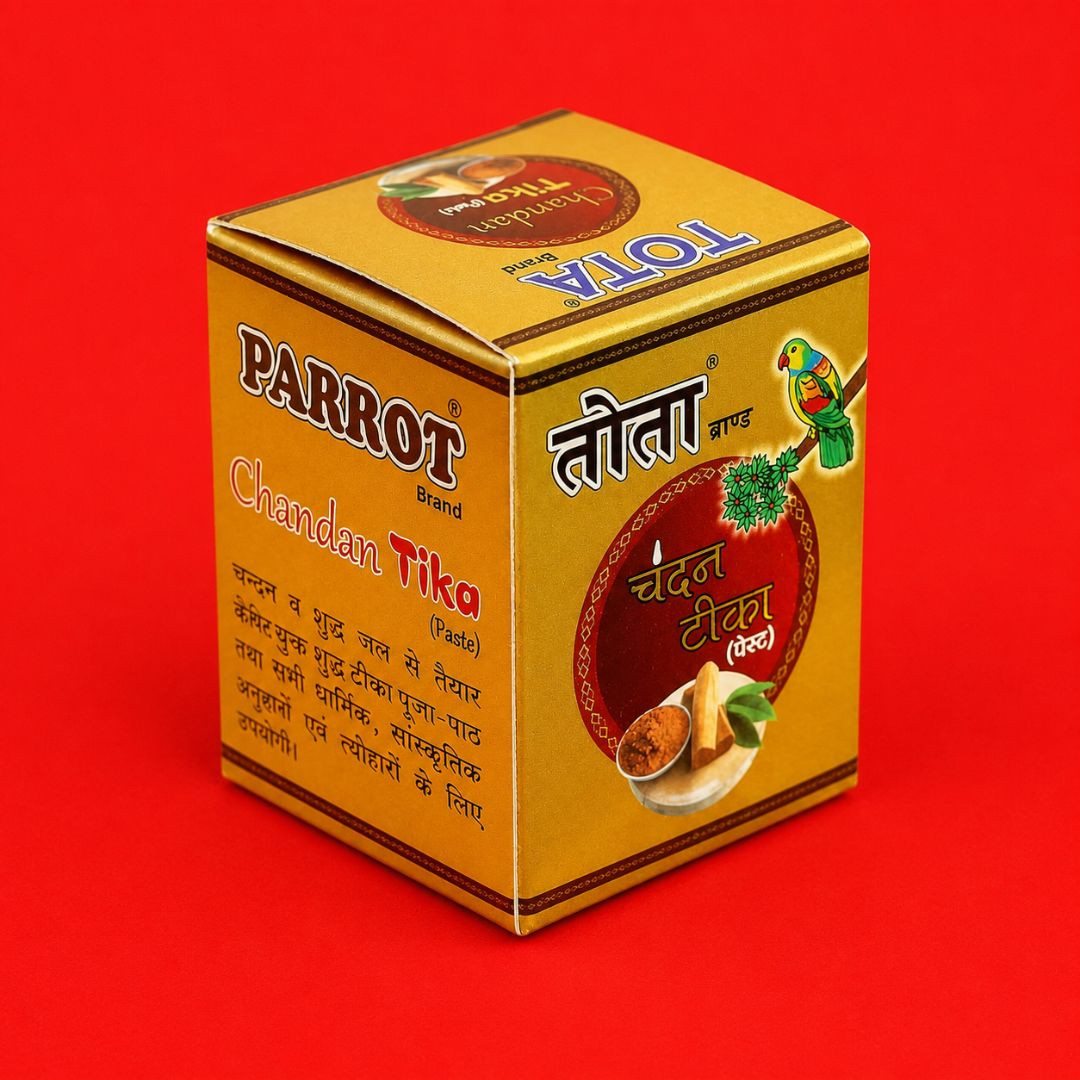TOTA Chandan Paste Tika – Pure Sandalwood & Kesar Tilak Paste for Pooja (Yellow Colour) Pack of 3