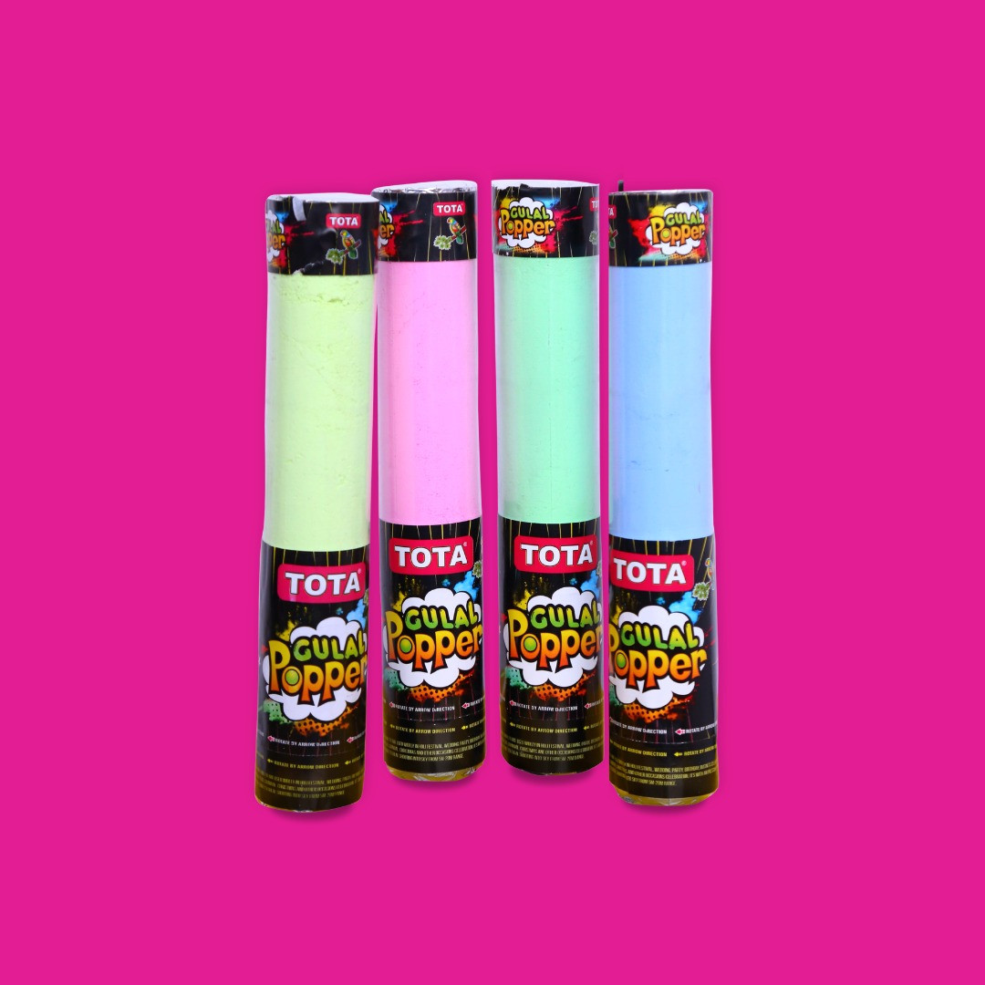 TOTA Gulal Popper – 4 Colours | 30cm & 50cm | Holi Colour Cloud Popper for Parties & Celebrations