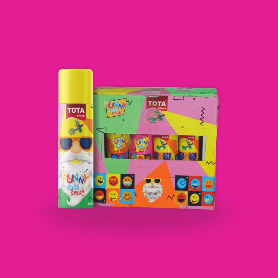 TOTA Funny Foam Spray for Holi – Pack of 4 | Multicolour Snow Foam Party Spray