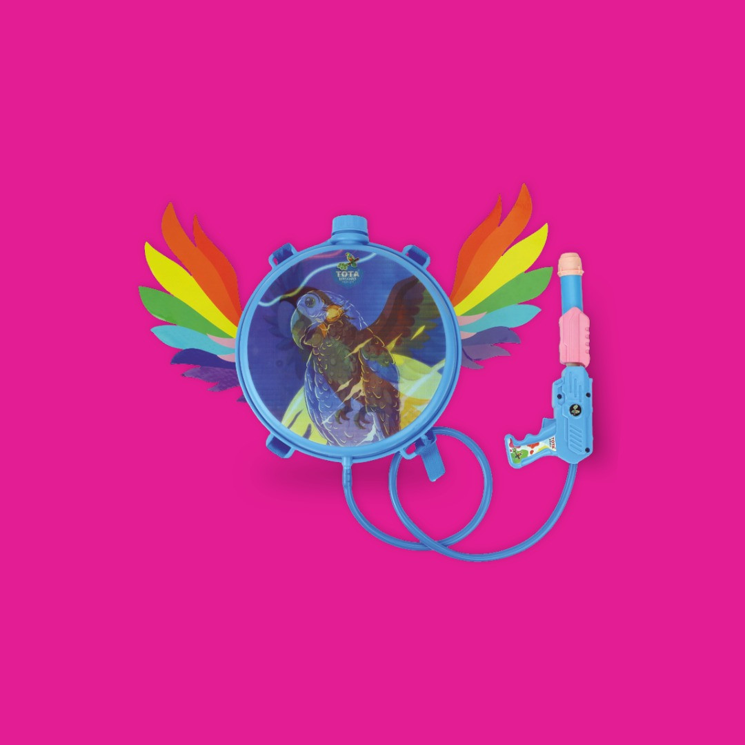 TOTA Magic Wings Backpack Pichkari | 2L Water Tank | 10m High-Pressure Holi Water Gun