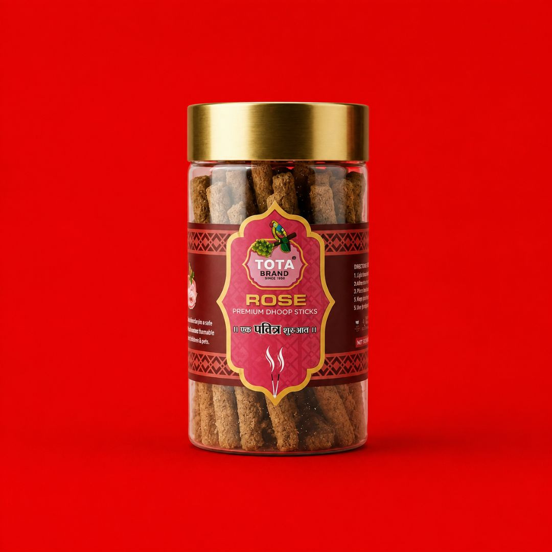 TOTA Premium Rose Dhoop Sticks – Natural Rose Incense for Pooja & Spiritual Use