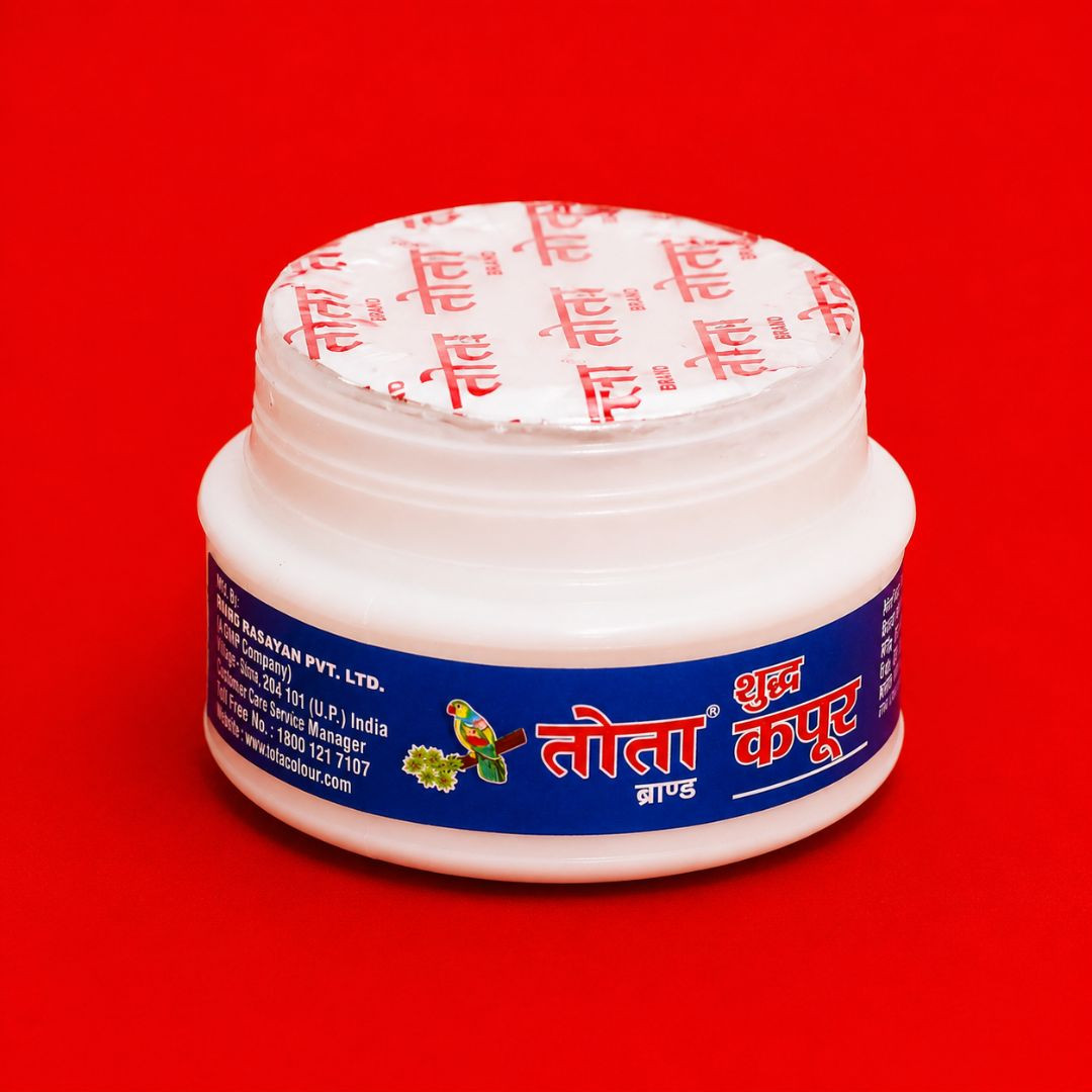TOTA Pure Camphor Tablets for Home Pooja – 100g Strong Kapoor in Jar