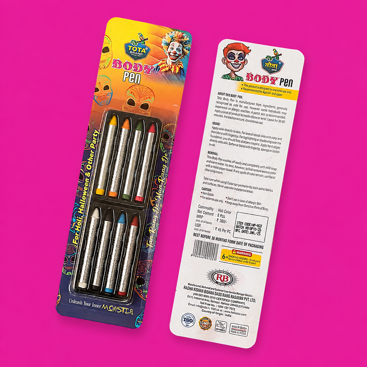 TOTA Body Colour Pen | Non-Toxic Face & Body Paint Pen for Holi, Parties & Creative Fun