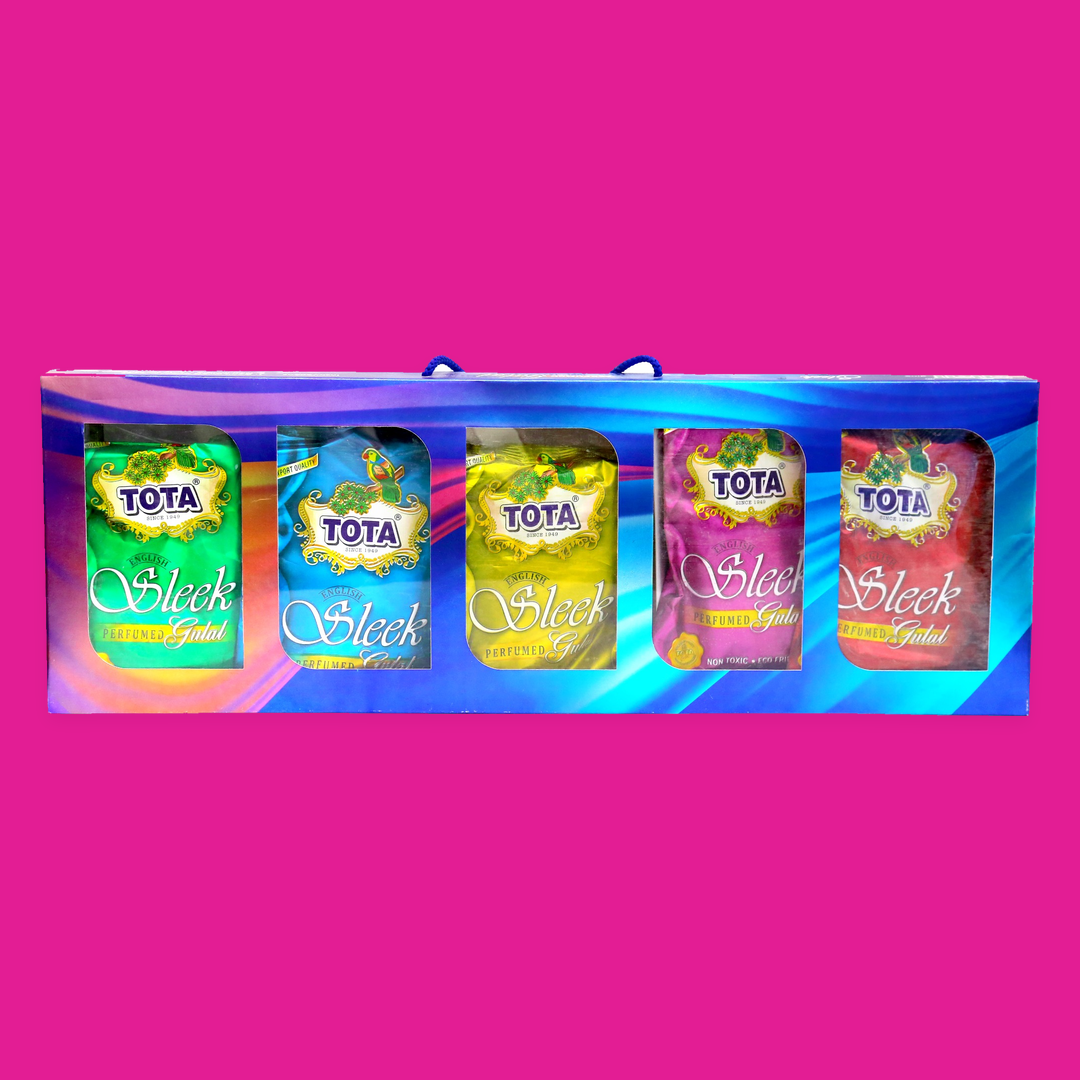TOTA Sleek Gulal Gift Pack | Multicolour Holi Gulal | 100g × 5 Pack