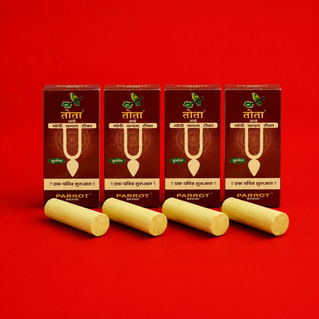 TOTA Gopi Chandan Tilak – Natural Vaishnav Tilak for Pooja & Krishna Bhakti Pack of 4