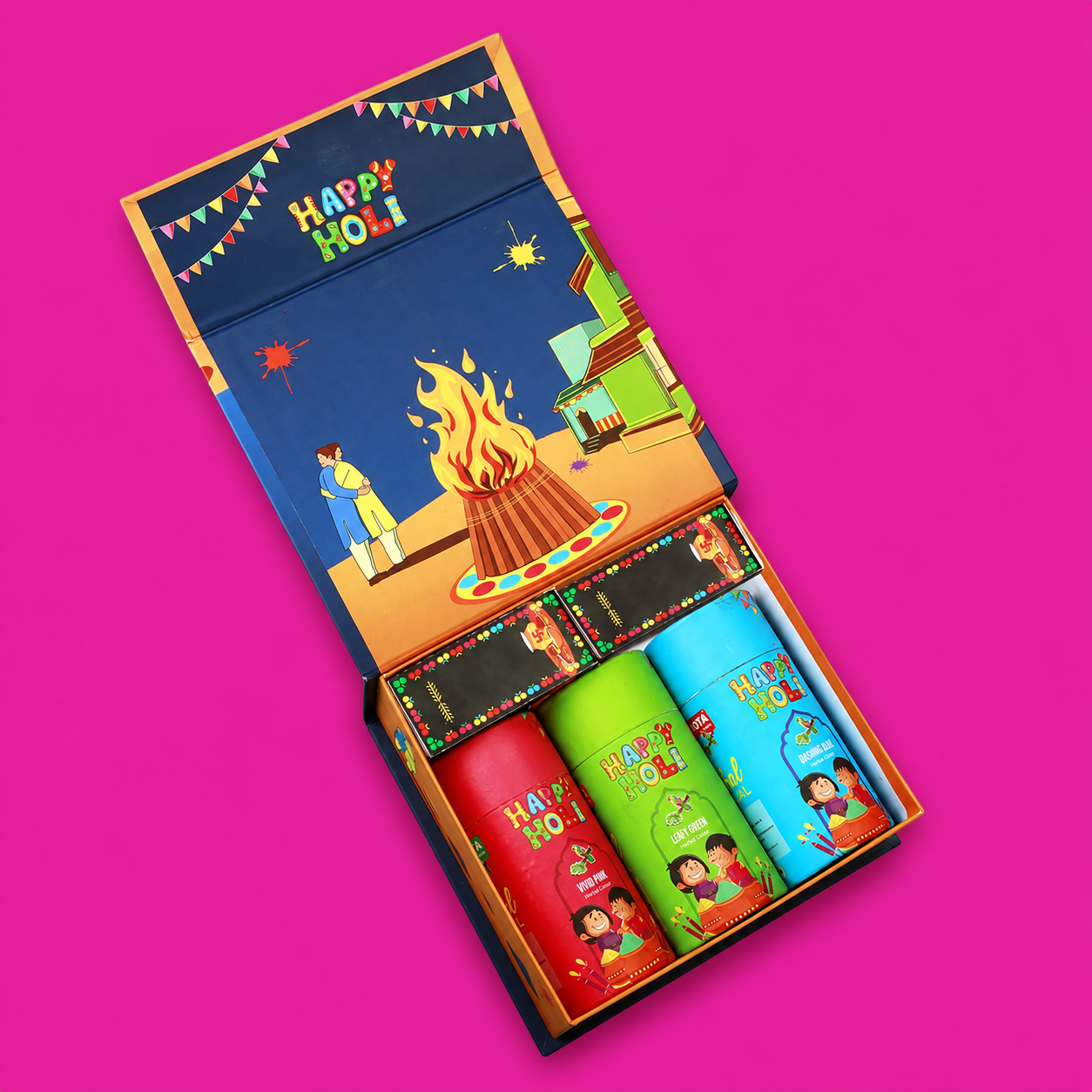 TOTA Basant Holi Gift Pack | Natural & Herbal Gulal Box with Holi Thali & Dhoop Cone
