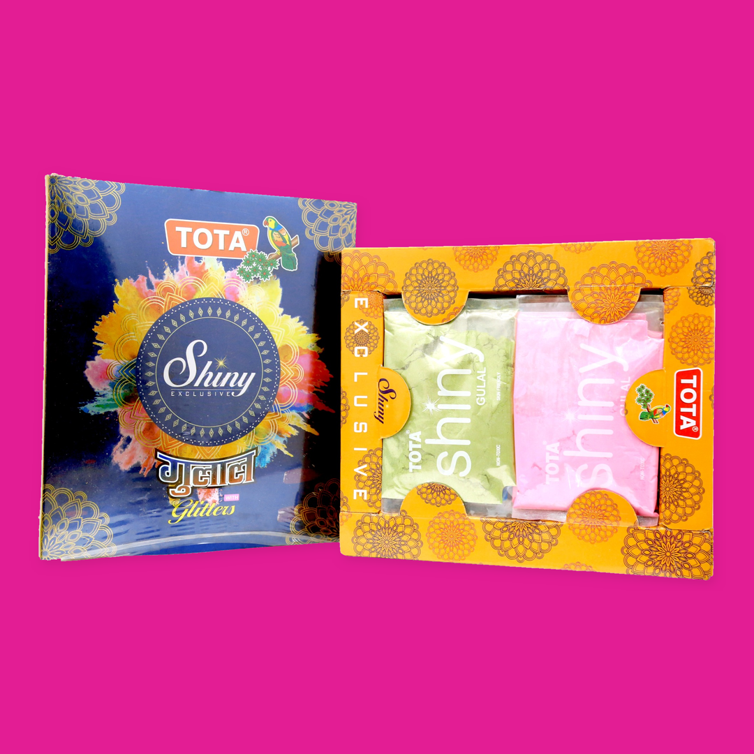 TOTA Shiny Gulal Pouch Pack | 10 Vibrant Shades | Corn Starch Holi Colours