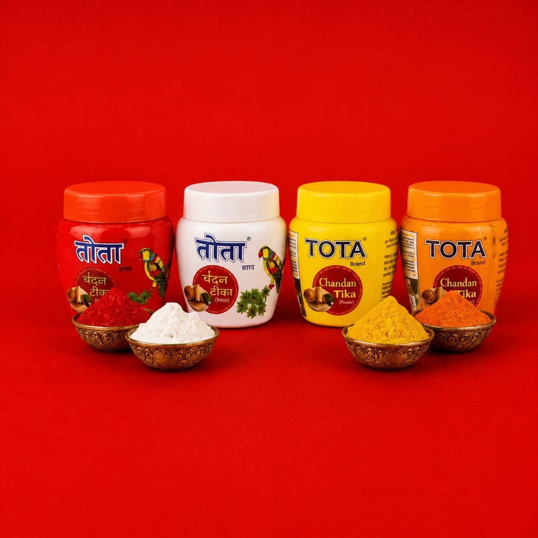 TOTA Chandan Tilak – Pure Sandalwood Tilak for Pooja (Red, White, Yellow, Kesari)
