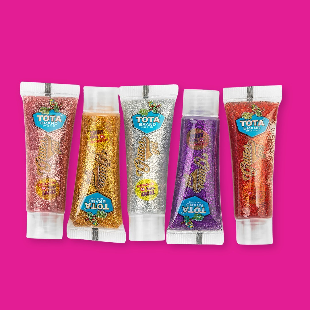 TOTA Glitter Gel Face & Body Paint – 250g | 5 Vibrant Colours | Holi & Party Makeup